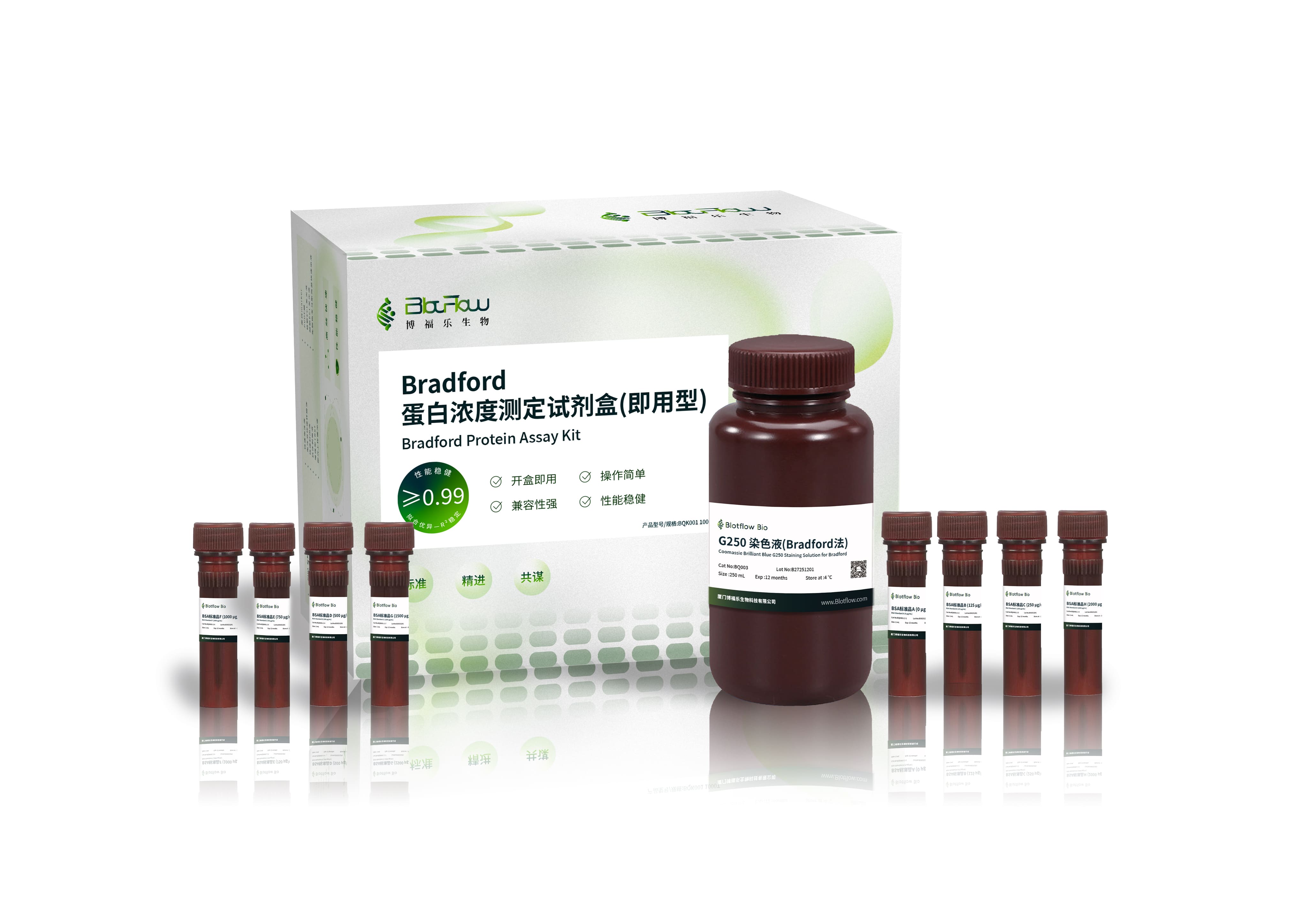 Bradford蛋白浓度测定试剂盒(即用型)