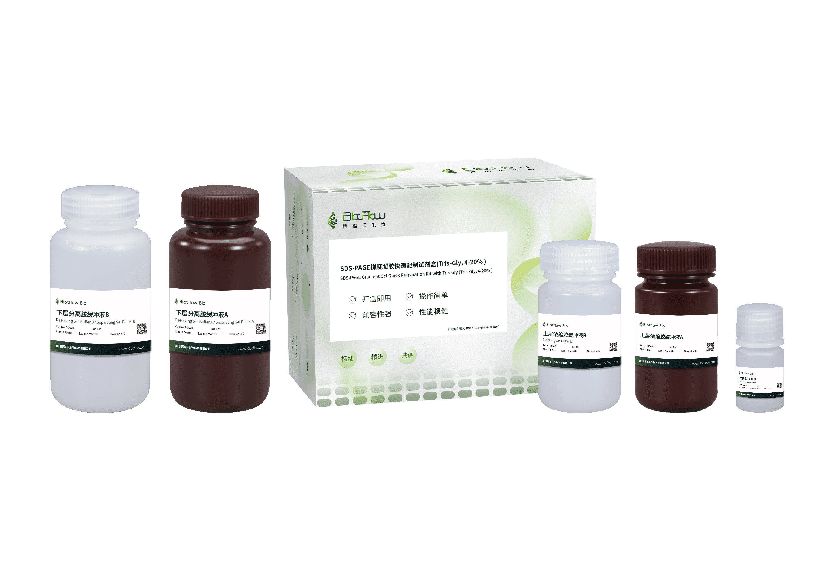 SDS-PAGE梯度凝胶快速配制试剂盒(Tris-Gly，4-20% )